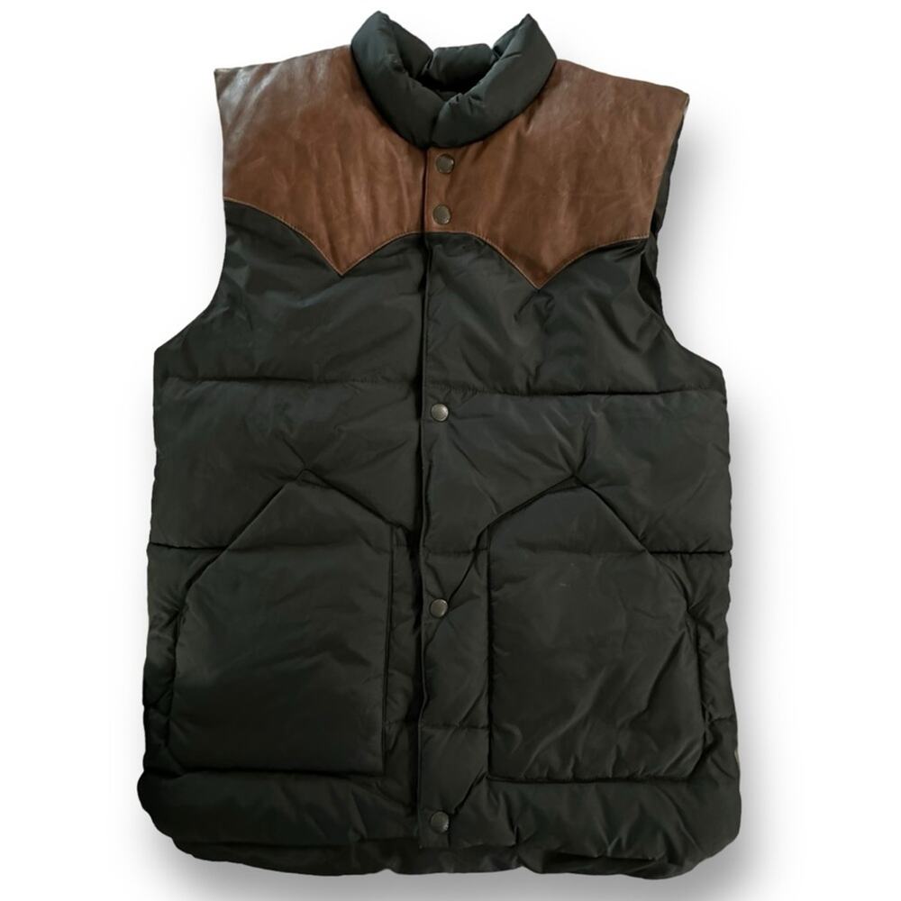 Brown Leather Black Vest Yoke Black Night XXL 14-16. ALSO Fits Adults Gap - Picture 15 of 16
